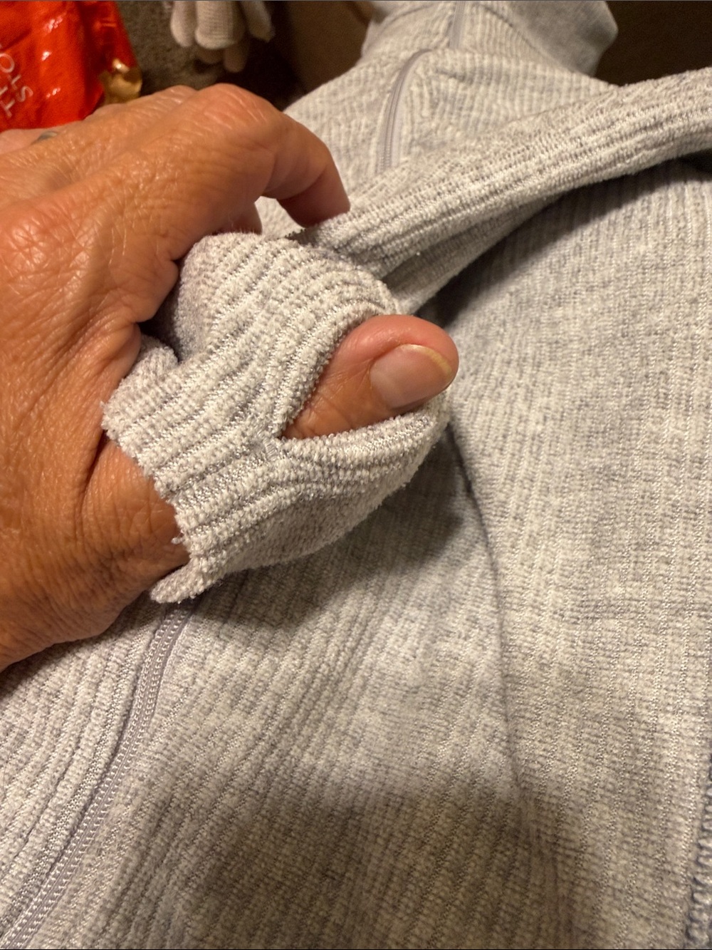 KULH Light Gray Zip-Up Ribbed Jacket Small - Picture 10 of 10